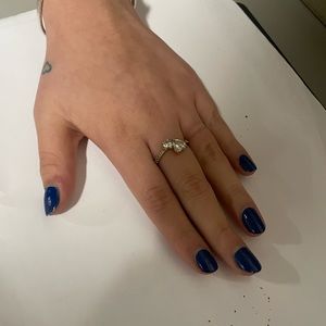 Cubic zirconia timeless double heart sparkling ring